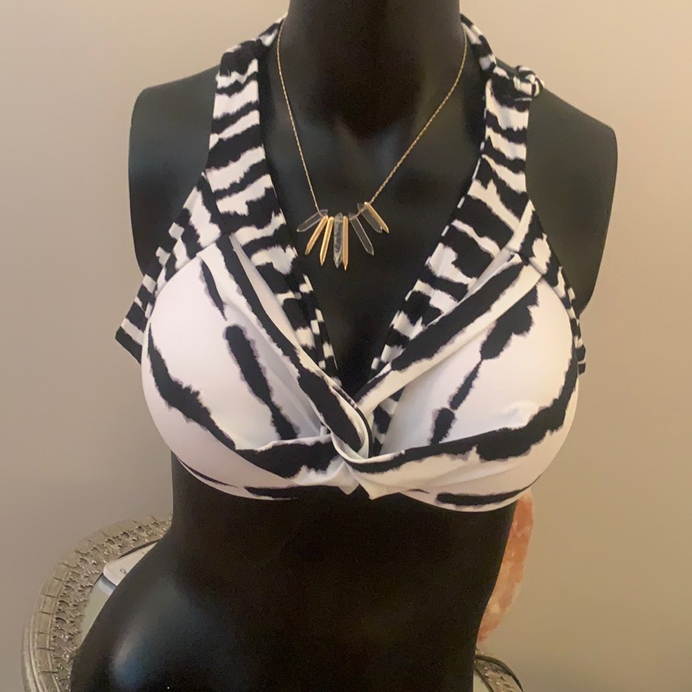 LaBlanca bikini top size 8 black and white. See black bottom in my closet!